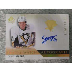 2015-16 SP Authentic Future Watch Limited Daniel Sprong 280 Rookie Auto RC /100